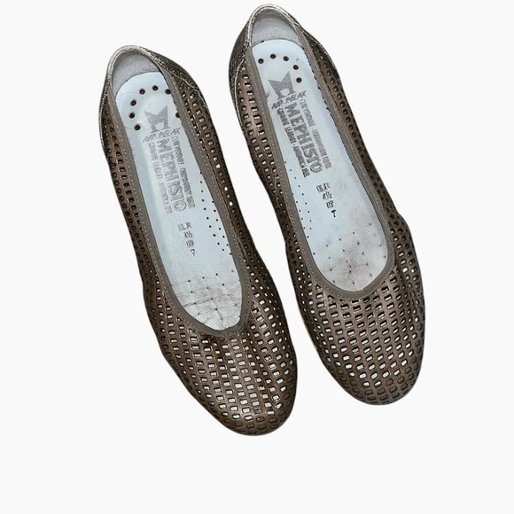 Mephisto Air-Relax Perforated Leather Flats Bronze Metallic Comfort Shoes 7 - Picture 5 of 7